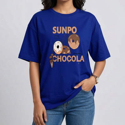 Drop shoulder T-shirt for Women (Blue)